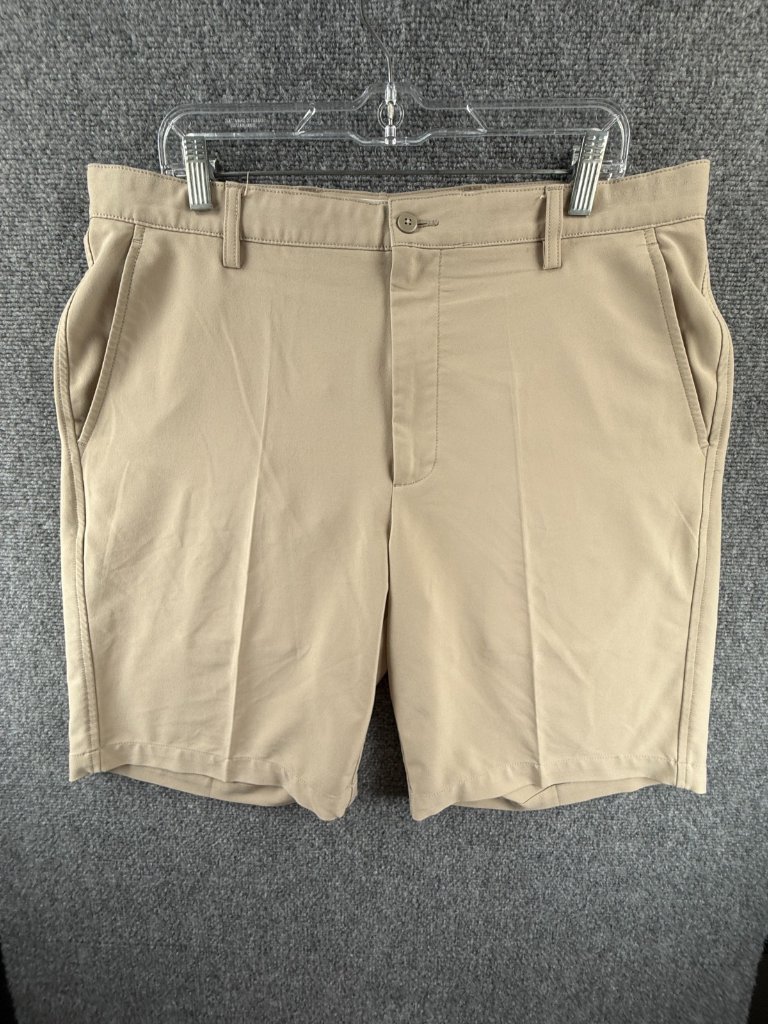 Footjoy Golf Shorts Size 36 Beige Polyester Spandex Stretch Active Adult Men